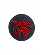 Шеврон на липучке Ворон Одина 7см красный (12239) - изображение 1