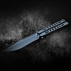 Нож Бабочка Складной Черный Высококачественная сборка - изображение 5