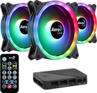 Кулер Aerocool DUO12PRO Kit 3xFan 12cm ARGB LED Dual Ring Antivibration 6 Pins Black (AEROPGSDUO12-PRO-ARG)