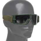 Тактичні окуляри панорамні, вентильовані, 3 лінзи, Olive (для Airsoft, Страйкбол) - зображення 7