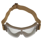 Тактичні окуляри панорамні, вентильовані, 3 лінзи, Tan (для Airsoft, Страйкбол) - зображення 8