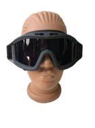 Окуляри тактичні захисна маски чорні з 3 лінзами та з чохлом - зображення 1