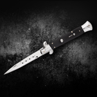 Нож выкидной (на кнопке) стилет (итальянский дизайн) Темная рукоятка - изображение 1
