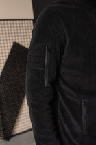 Кофта флисовая мужская военная тактическая с липучками под шевроны ВСУ (ЗСУ) Пиксель 8707 54 размер черная - изображение 7