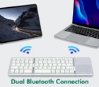 Сложная портативная аккумуляторная Bluetooth-клавиатура Mcbazel с сенсорной панелью для мобильных устройств. Цвет - Бело-серебристый ( ENG - UA ) - изображение 4