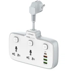 Мережевий Подовжувач LDNIO SC2413 2 universal ports /1 PD/1 QC/2 auto ID, White