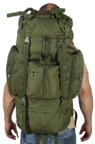 Тактический армейский рюкзак Camo Oliva на 70л мужской с дождевиком Олива + Мужские кварцевые часы - изображение 8