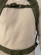Тактический армейский рюкзак Camo Oliva на 70л мужской с дождевиком Олива + Мужские кварцевые часы - изображение 9