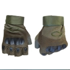 Универсальные тактические перчатки Oakley замшевые беспалые Оливковые М - изображение 1