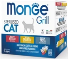 Влажный корм Monge Cat GRILL MIX Sterilised Петух/форель/телятина