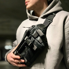 Мужская нагрудная сумка через плечо KARMA ® Shoulder bag черная (NSK-503) - изображение 5