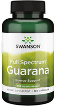 Swanson Guarana 500 mg 100 kapsułek (SW978) - obraz 1