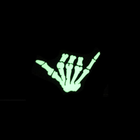 Шеврон на липучке Laser Cut UMT Рука Shaka Шака Скелет 50х120мм Кордура люминисцентный Мультикам - изображение 3
