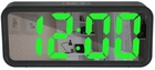 LED часы с будильником и термометром зеркальные DT-6508 Black зеленая подсветка 7143