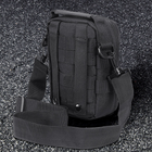 Тактична сумка через плече з системою Molle A30, Чорна - зображення 4