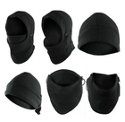 Балаклава маска Фліс із затяжкою (військова, тактична, підшоломник, мафія, ніндзя, бандитка, хуліганка) Чорна, Унісекс WUKE One size - зображення 8