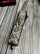Нож выкидной с фронтальным выбросом Microtech с металлическим корпусом 14423 - изображение 2