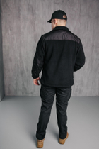 Кофта Флісова Тактична Чоловіча в кольорі чорний з водовідштовхувальними вставками 46 чорна 00028 - зображення 9