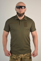 Футболка поло тактическая 56 размер 3XL мужская военная армейская футболка ПОЛО POLO олива хаки для ВСУ - изображение 1
