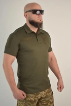 Футболка поло тактична 60 розмір 5XL чоловіча військова армійська футболка ПОЛО POLO оліва хакі для ЗСУ - зображення 9