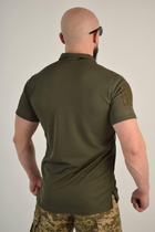 Футболка поло тактична 46 розмір S чоловіча військова армійська футболка ПОЛО POLO оліва хакі для ЗСУ - зображення 6