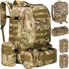 Рюкзак з підсумками Armory Tactics-Camo армійський, військовий, 55л, стропи MOLLE, для ЗСУ - зображення 6