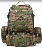 Рюкзак з підсумками Armory Tactics-Green Jungle армійський, військовий, 55л, стропи MOLLE, для ЗСУ - зображення 4