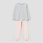 Піжама дитяча (футболка з довгими рукавами + штани) OVS 1624888 122 см Light Grey Melange (8052147446526) - зображення 1