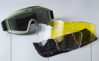 Тактичні окуляри маска зі змінними лінзами балістичні окуляри для військових олива - зображення 9