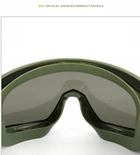 Тактичні окуляри маска зі змінними лінзами балістичні окуляри для військових чорні - зображення 8