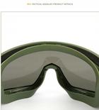 Тактичні окуляри маска зі змінними лінзами балістичні окуляри для військових олива - зображення 12