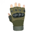Тактические перчатки без пальцев Армейские беспалые военные тактические перчатки Размер M Зеленые (Олива) - изображение 3