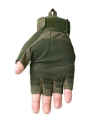 Тактичні рукавички без пальців Армійські безпалі військові тактичні рукавички Розмір M Зелені (Олива) - зображення 4