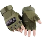 Тактичні рукавички без пальців Армійські безпалі військові тактичні рукавички Розмір XL Зелені (Олива) - зображення 2