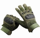 Тактические перчатки с пальцами Армейские полнопалые военные перчатки Размер L Зеленые (Олива) - изображение 4