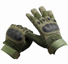 Тактические перчатки с пальцами Армейские полнопалые военные перчатки Размер XL Зеленые (Олива) - изображение 4