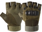 Тактичні рукавички без пальців Тактичні рукавички безпалі Розмір L Зелений (олива) - зображення 2