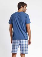 Піжама (футболка + шорти) чоловіча бавовняна Admas 60259 M Блакитна (8433623662539) - зображення 2