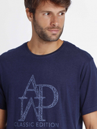 Піжама (футболка + шорти) чоловіча бавовняна Admas Classic 60254 XL Темно-синя (8433623657436) - зображення 4