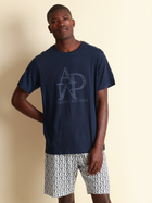 Піжама (футболка + шорти) чоловіча бавовняна Admas Classic 60254 L Темно-синя (8433623657429) - зображення 5