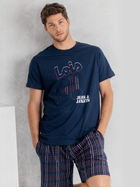 Піжама (футболка + шорти) чоловіча бавовняна Admas Lois 60956 L Темно-синя (8433623649301) - зображення 5