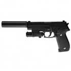 Дитячій пістолет Sig Sauer 226 Galaxy G26A з глушником та прицілом метал чорний - зображення 1