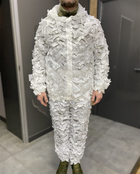 Маскувальний костюм зимовий білий Yakeda, куртка та штани (на кнопках, гумки), чохол, розмір універсальний - зображення 1