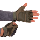 Тактичні рукавички з відкритими пальцями SP-Sport BC-8788 Колір: Оливковий розмір: M - зображення 3
