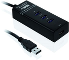 Hub USB iBox 4 x USB 3.0 5000 Mbit/s Czarny (5901443050384) - obraz 1