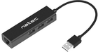 Hub USB Natec Dragonfly 3x USB 2.0 + RJ45 Czarny (NHU-1413) - obraz 1