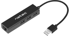 USB-хаб Natec Dragonfly 3x USB 2.0 + RJ45 Black (NHU-1413) - зображення 1