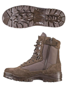 Ботинки тактические демисезонные Коричневые Mil-Tec Side zip boots на молнии 12822109 размер 40 - изображение 3