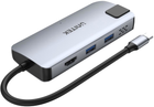 USB-хаб Unitek uHUB P5+ 5-in-1 USB-C Ethernet Hub with HDMI and 100W Power Delivery (D1028A) - зображення 2