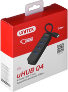 USB-хаб Unitek uHUB Q4 4 Ports Powered USB-C Hub with USB-C Power Port (H1117B) - зображення 5